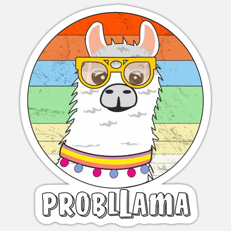LAMA PROBLLAMA - Sticker size S (10 x 10 cm) - white matte