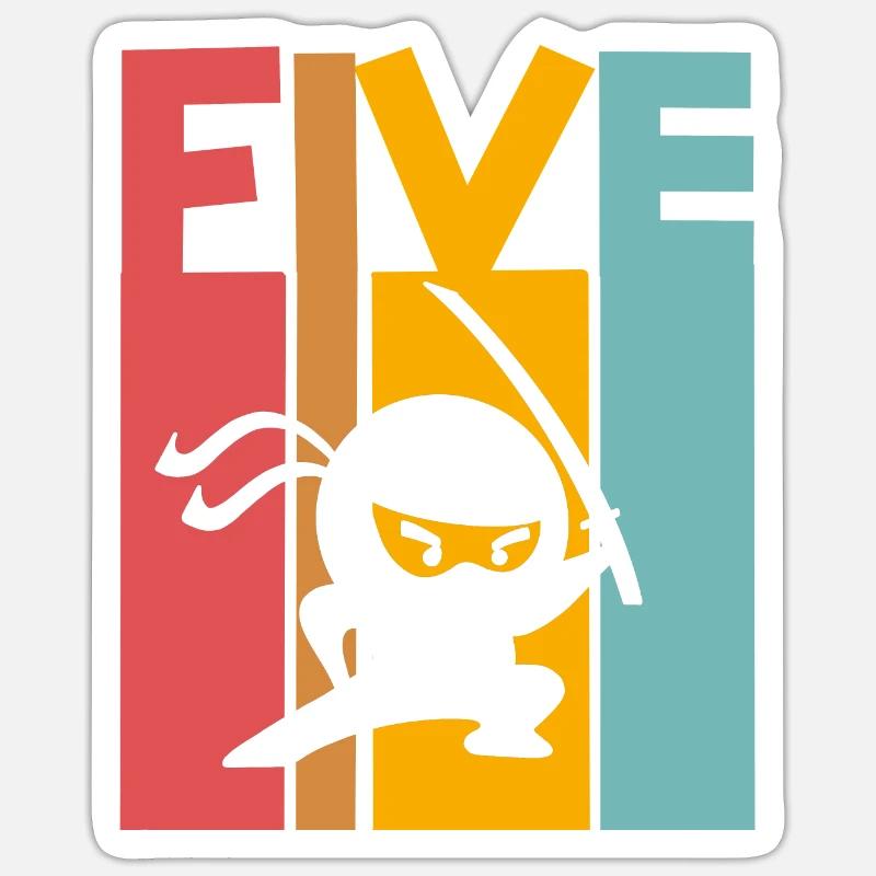 Ninja 5. Geburtstag Kinder - Sticker Größe S (10 x 10 cm) - Mattweiß