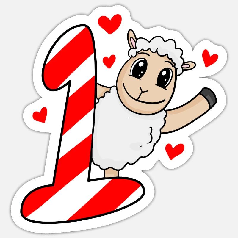 Ich bin 1 - 1. Geburtstag - Sticker Größe S (10 x 10 cm) - Mattweiß