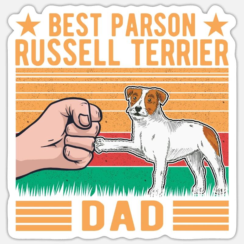 Best Parson Russel Terrier Dad - Sticker Größe S (10 x 10 cm) - Mattweiß