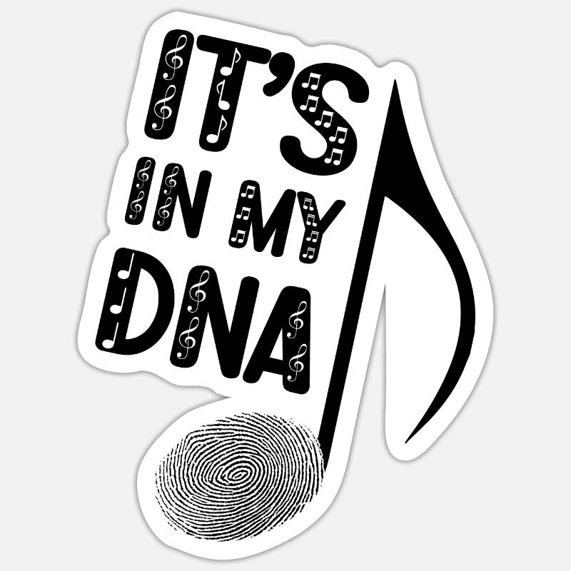 Musik DNA Note Musiker Orchester Dirigent Chor - Sticker Größe S (10 x 10 cm) - Mattweiß