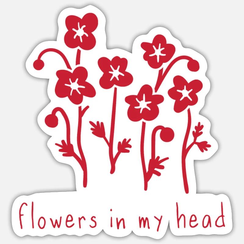 Coquelicots - Sticker taille S (10 x 10 cm) - blanc mat