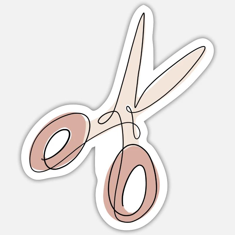 Ligne de coupe de ciseaux Sticker taille S (10 x 10 cm)