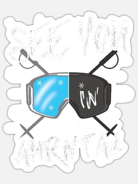 Ahrntal Snowboarden Wandern und Ski fahren - Sticker Größe S (10 x 10 cm) - Mattweiß