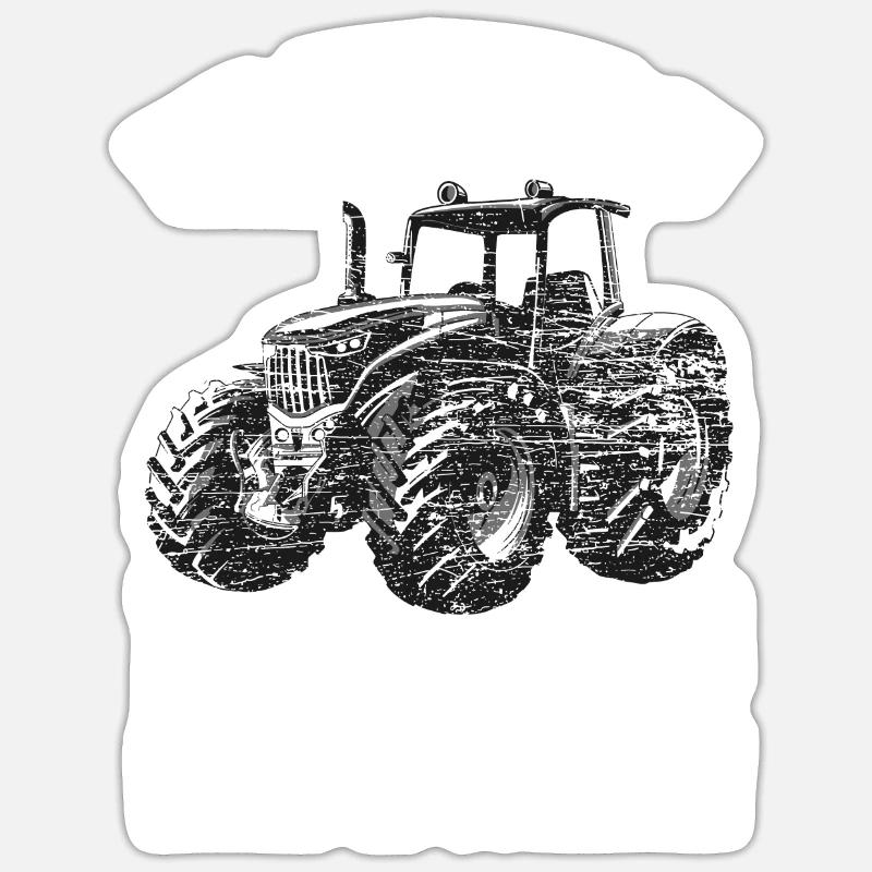 Traktor Landleben Spruch Geschenk - Sticker Größe S (10 x 10 cm) - Mattweiß
