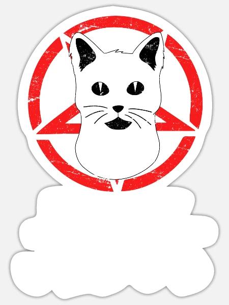 Not today Jesus Teufel Katze Satan Antichrist - Sticker Größe S (10 x 10 cm) - Mattweiß