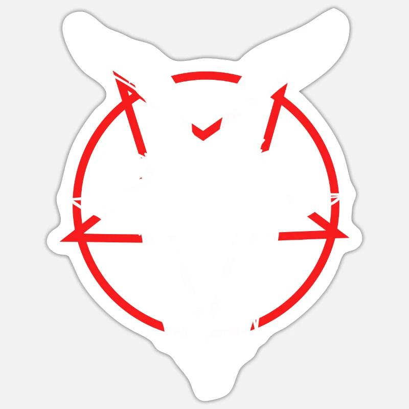 666 Satan Devil Antichrist Goat Pentagram - Sticker size S (10 x 10 cm) - white matte