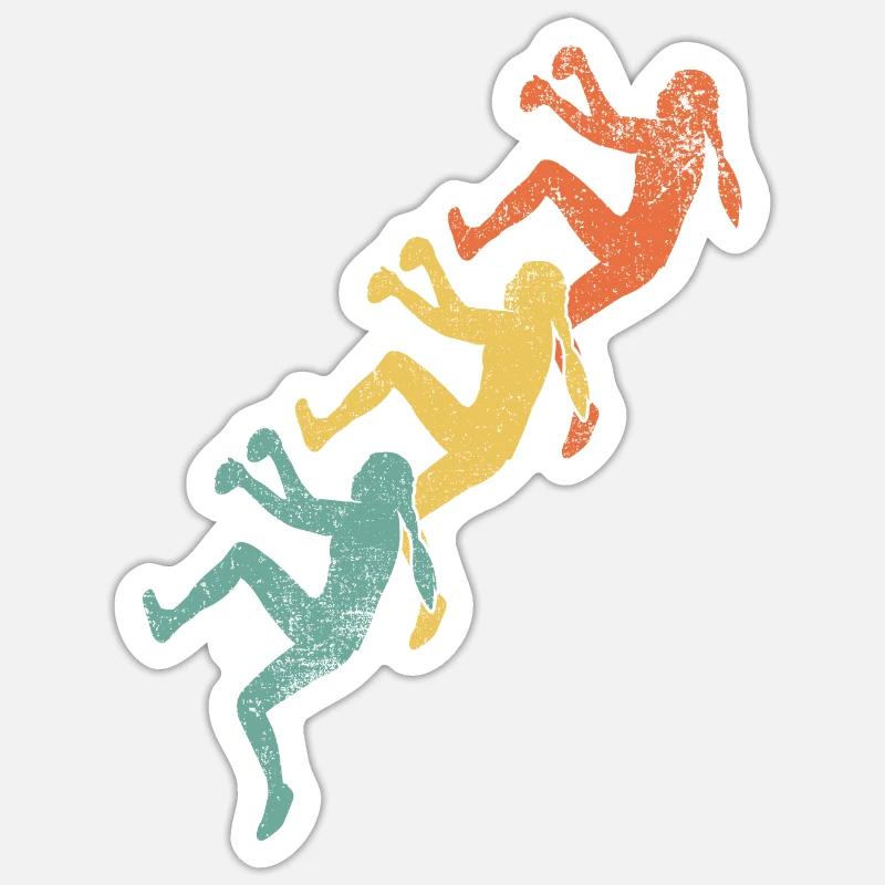 Klettern Mädchen Kletterer Sticker Größe S (10 x 10 cm)