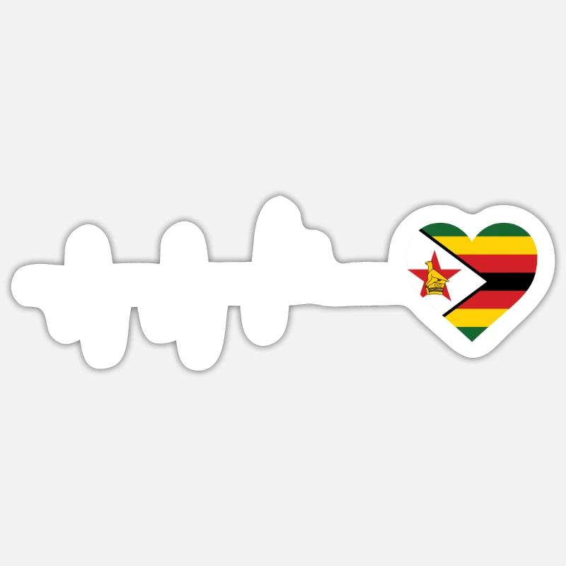 Zimbabwe - Sticker taille S (10 x 10 cm) - blanc mat