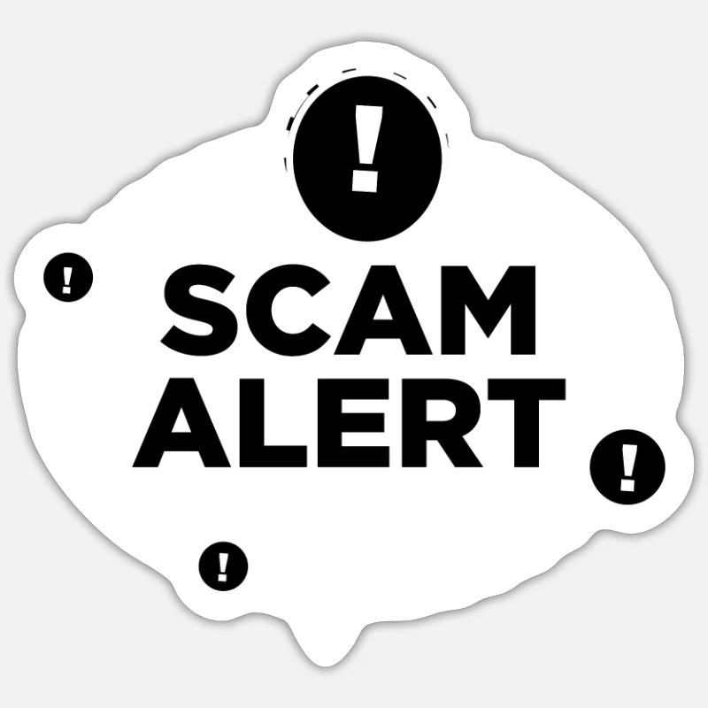 lustiges Design SCAM ALERT - Sticker Größe S (10 x 10 cm) - Mattweiß