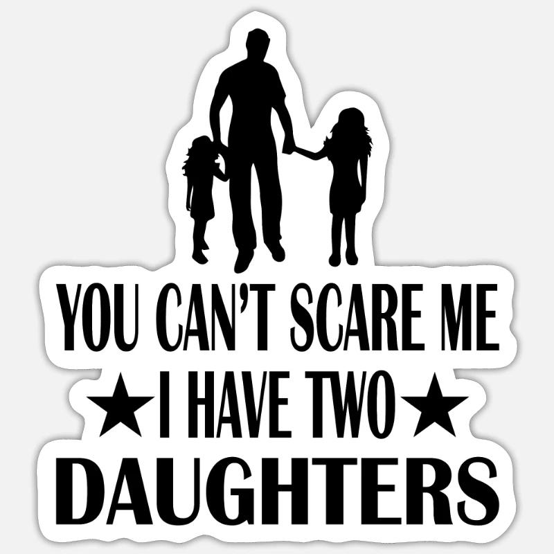 Proud dad two daughters - Sticker size S (10 x 10 cm) - white matte