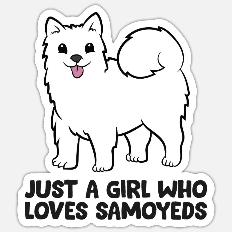 Samojeden-Hundehalterin Nur ein Mädchen, das Sticker Größe S (10 x 10 cm)