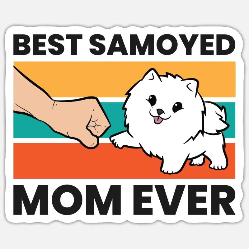 Beste Samojeden-Mutter aller Zeiten Sticker Größe S (10 x 10 cm)