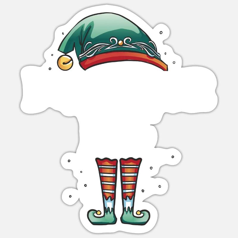 Weihnachten Partnerkostüm Durstige Elf Elfe Elfen - Sticker Größe S (10 x 10 cm) - Mattweiß