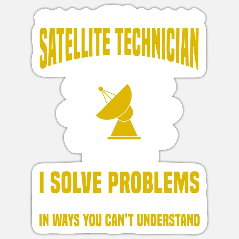 Satellite Technician - Sticker size S (10 x 10 cm) - white matte