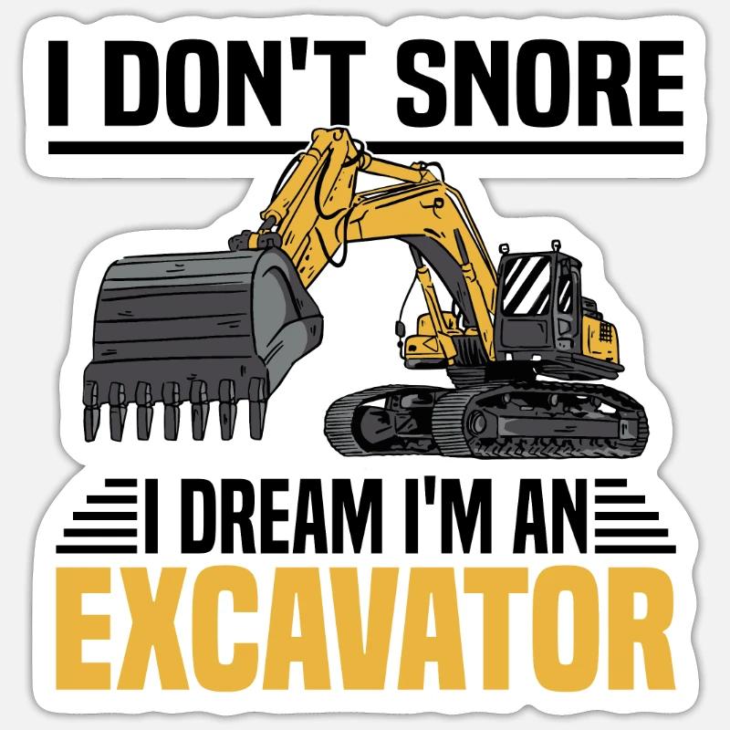 Crawler Excavator Excavator Sorry Construction Machine Sticker size S (10 x 10 cm)