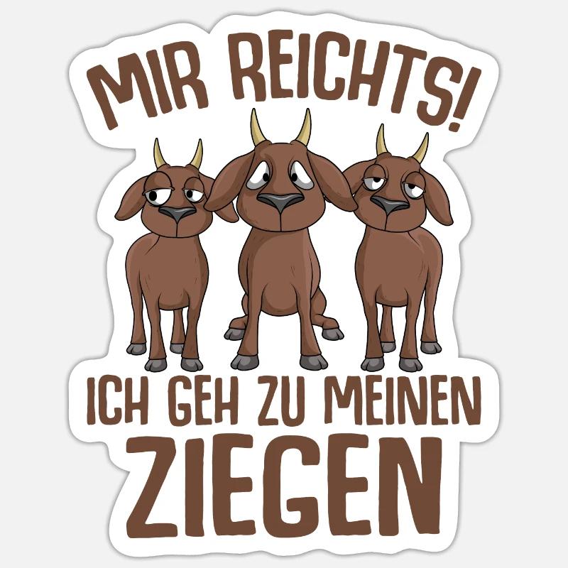 Ziege - Sticker Größe S (10 x 10 cm) - Mattweiß