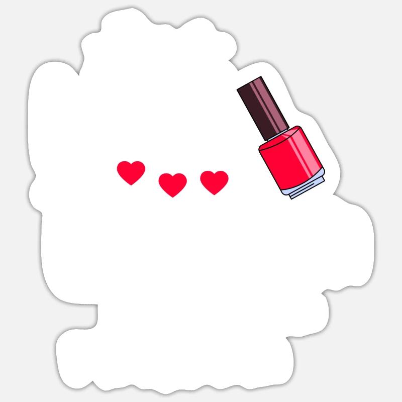 Nail technician work - Sticker size S (10 x 10 cm) - white matte