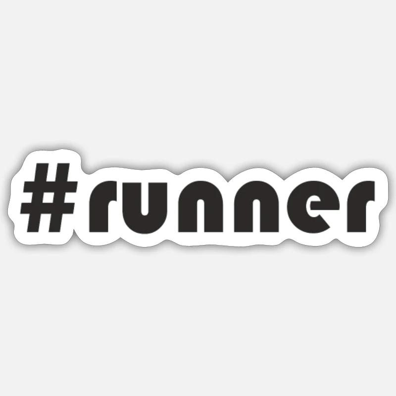 Course à pied - #runner - Sticker taille S (10 x 10 cm) - blanc mat