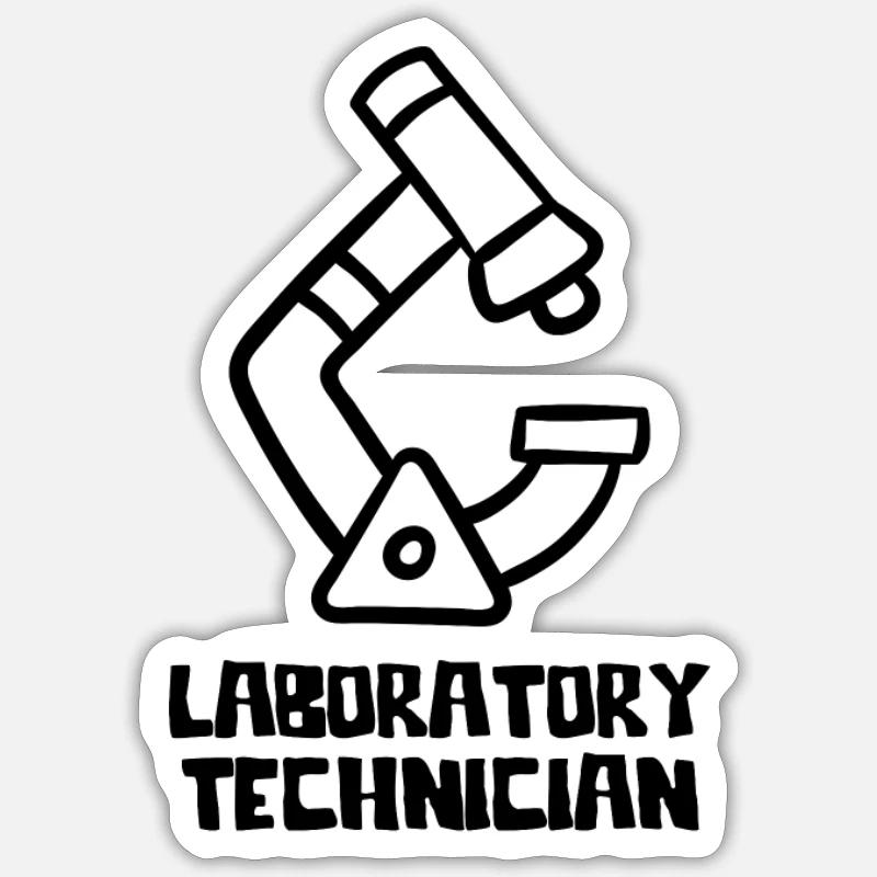 Laboratory Technician - Microscope - Sticker size S (10 x 10 cm) - white matte