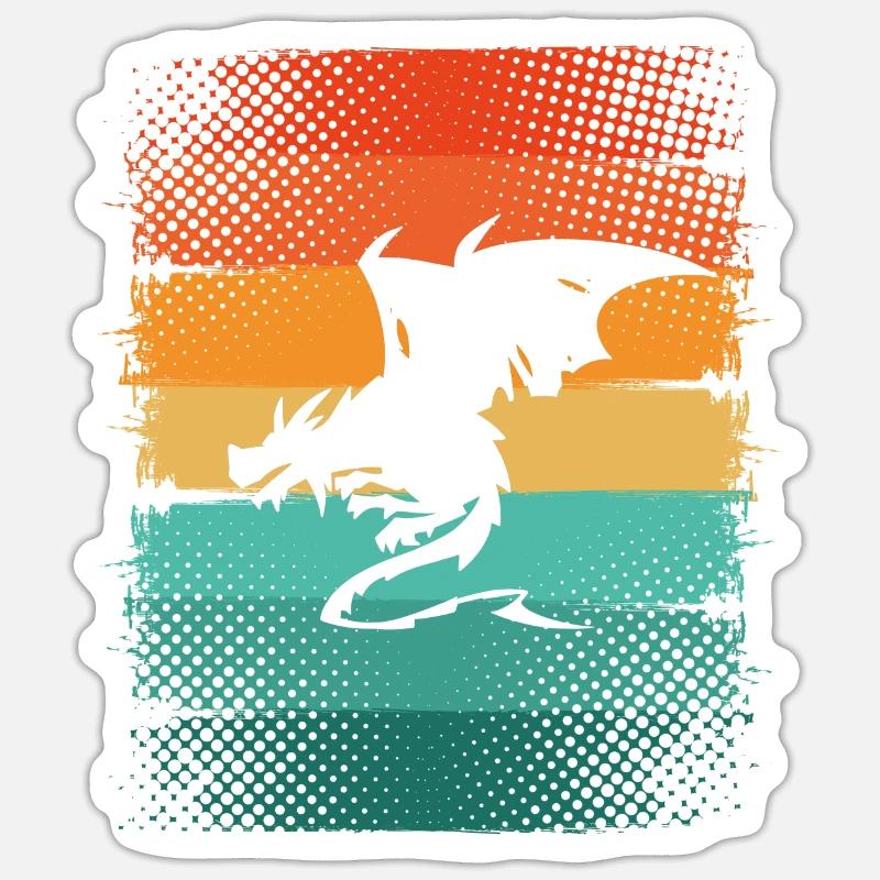 Drache - Sticker Größe S (10 x 10 cm) - Mattweiß