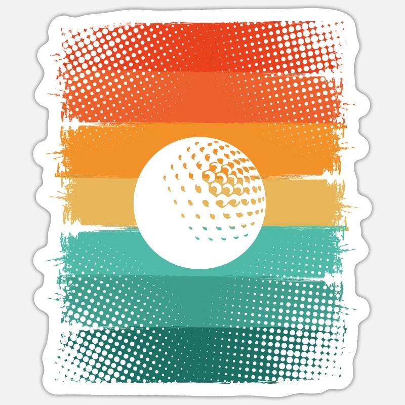 Balle de golf - Sticker taille S (10 x 10 cm) - blanc mat