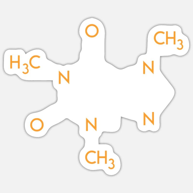 Kaffeetrinker Koffein Strukturformel Kaffee Sticker Größe S (10 x 10 cm)