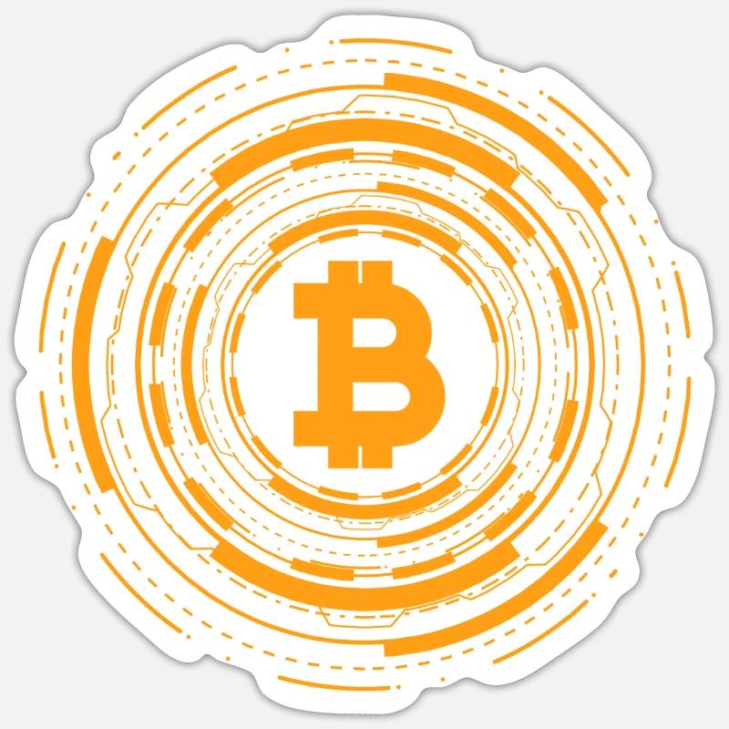 Kryptowährung Bitcoin Geschenk BTC Logo Krypto Sticker Größe S (10 x 10 cm)