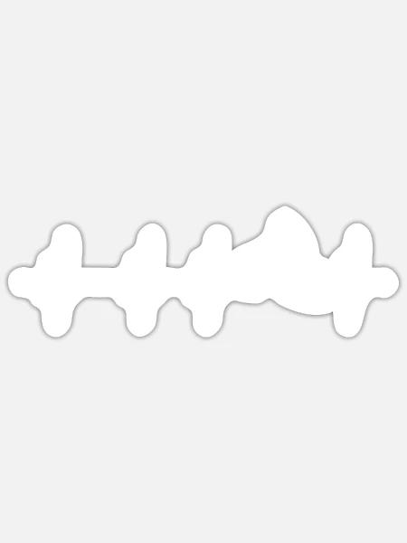 Herzfrequenz EKG Schneemobil Snowmobil - Sticker Größe S (10 x 10 cm) - Mattweiß