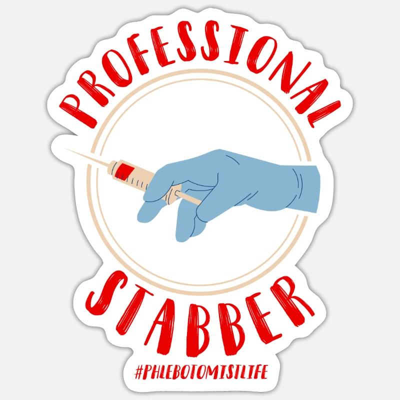 Technicien technique phlébotomiste - Sticker taille S (10 x 10 cm) - blanc mat