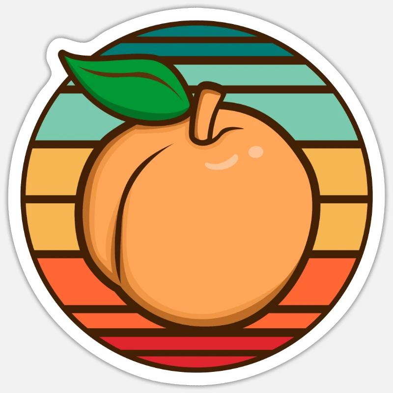 Pfirsich - Sticker Größe S (10 x 10 cm) - Mattweiß