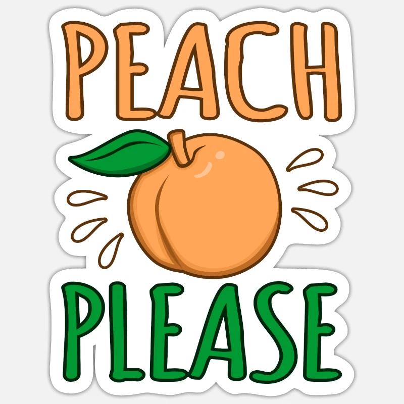 Peach - Sticker size S (10 x 10 cm) - white matte