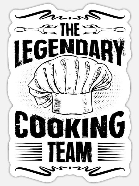 legendary cooking team - Sticker Größe S (10 x 10 cm) - Mattweiß