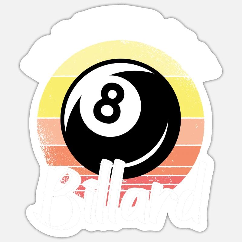 Billard 8 boules - Sticker taille S (10 x 10 cm) - blanc mat