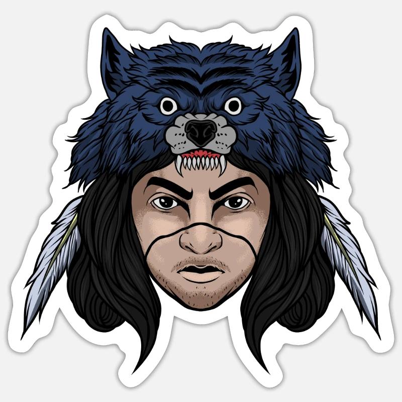 Loup - Sticker taille S (10 x 10 cm) - blanc mat