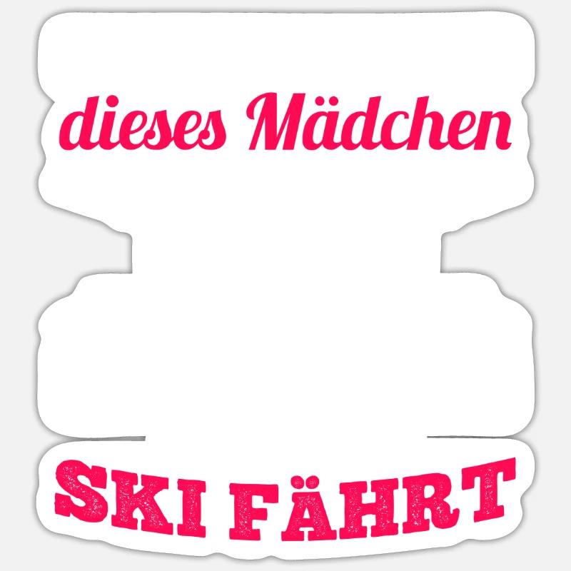 Ski Gift - Sticker Größe S (10 x 10 cm) - Mattweiß