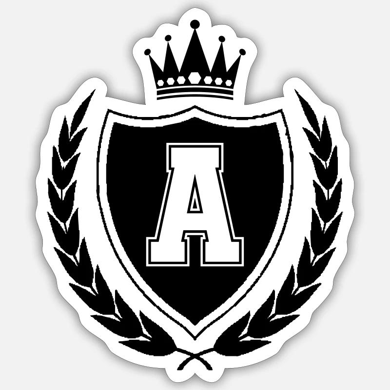 wappen A Krone - Sticker Größe S (10 x 10 cm) - Mattweiß