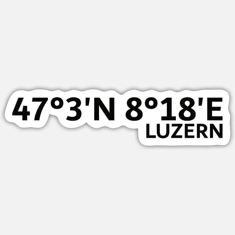 Lucerne coordinates - Sticker size S (10 x 10 cm) - white matte