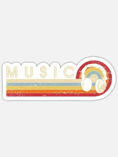 Retro Kopfhörer Coole Vintage Musik Liebhaber Rap - Sticker Größe S (10 x 10 cm) - Mattweiß