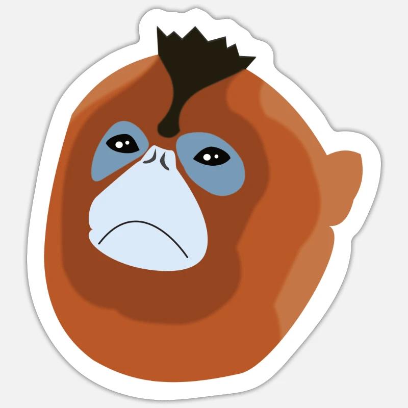Stump-nosed monkey monkey monkey species Sticker size S (10 x 10 cm)