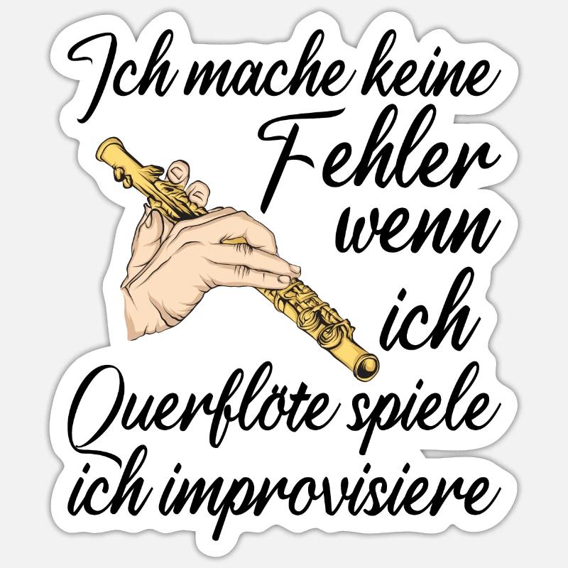Querflöte Sticker Größe S (10 x 10 cm)