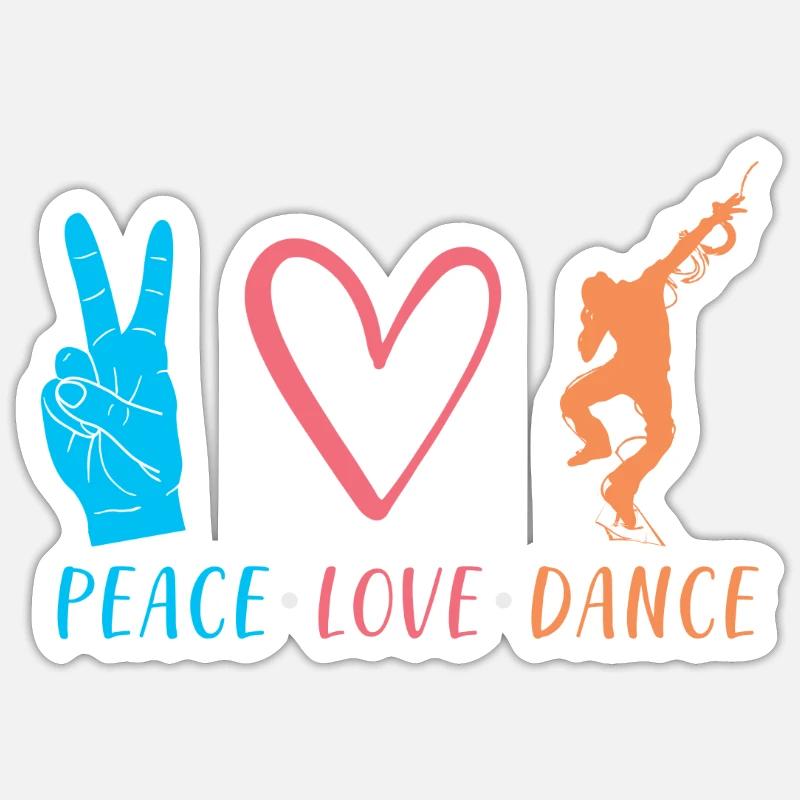 Cadeau danseur dansant - Sticker taille S (10 x 10 cm) - blanc mat