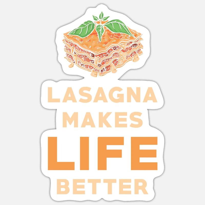Lasagna - Sticker size S (10 x 10 cm) - white matte