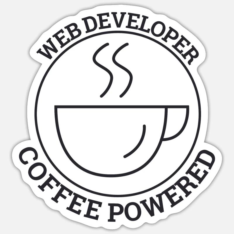 "Web Developer Coffee | Web Developer" - Sticker size S (10 x 10 cm) - white matte