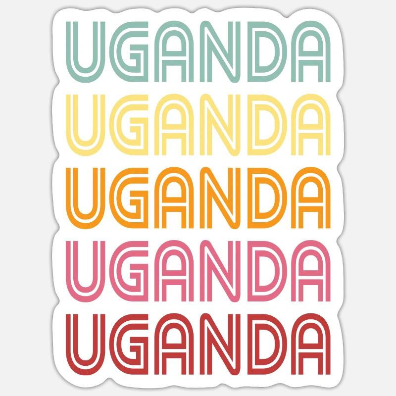 Ouganda - Sticker taille S (10 x 10 cm) - blanc mat