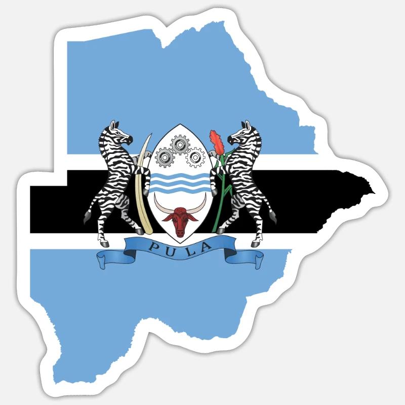 Botswana - Sticker Größe S (10 x 10 cm) - Mattweiß