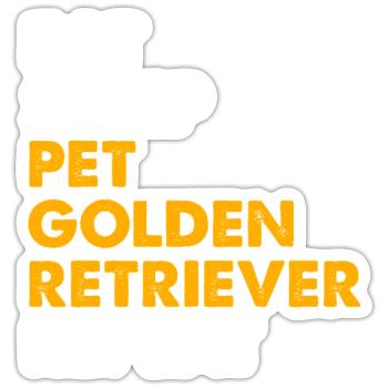 Eat Sleep Pet Golden Retriever Replay - Sticker size S (10 x 10 cm) - white matte - Front