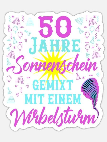50 Geburtstag Frauen Geschenk 50 Jahre Geburtstag - Sticker Größe S (10 x 10 cm) - Mattweiß