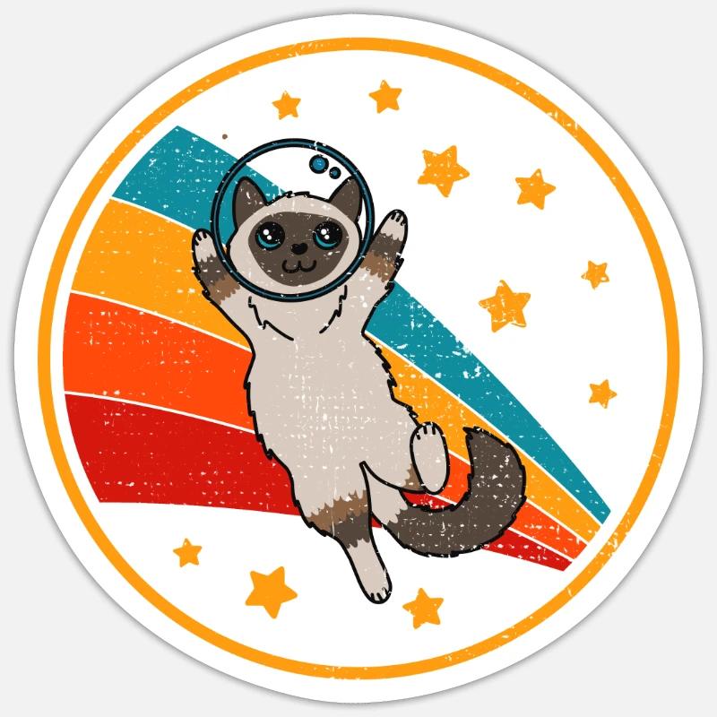 Birman Birman Chat de l’espace Sticker taille S (10 x 10 cm)