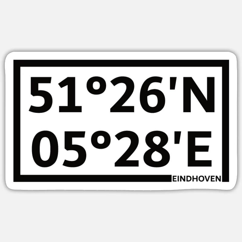 Eindhoven coordinates Sticker size S (10 x 10 cm)